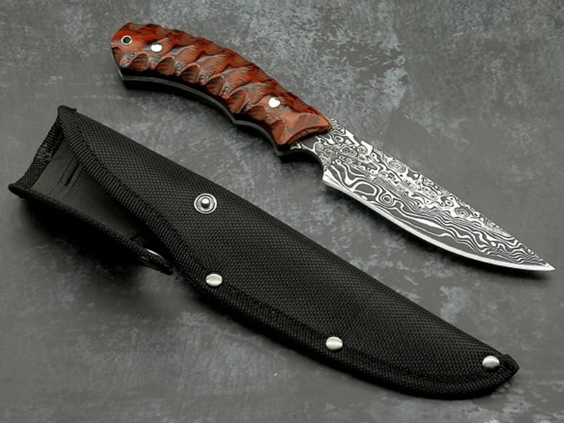 ToughKeng Красный Микарта ручка Forge 440 стальной нож с фиксированным лезвием 58HRC походные ножи для выживания