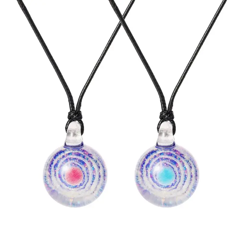 

Glass Galaxies Pendant Necklace Universe Nebula Space Cosmos Glass Ball Jewelry