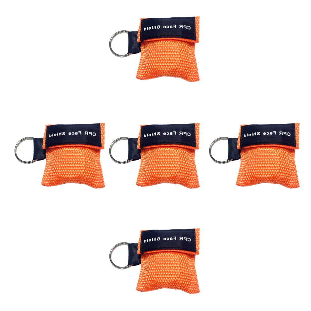 

10PCS/lot New Resuscitator Mask Keychain Emergency Face Shield First Aid CPR Mask For Health Care Tools Face Shield 7 Colors