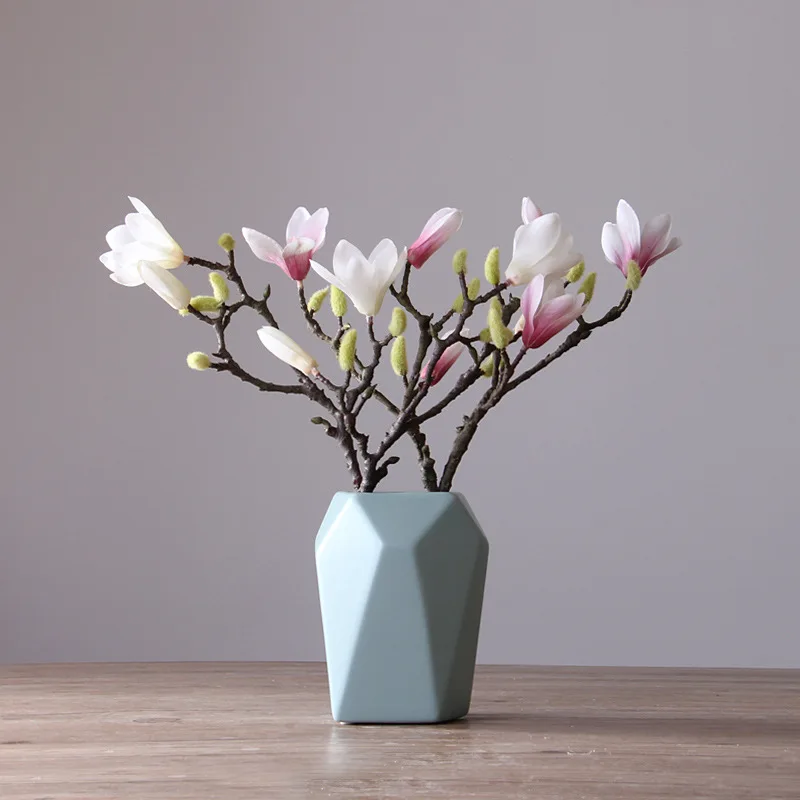 

Nordic simple modern Magnolia flower artificial flower set jewelry creative living room dining room desktop vase ornaments