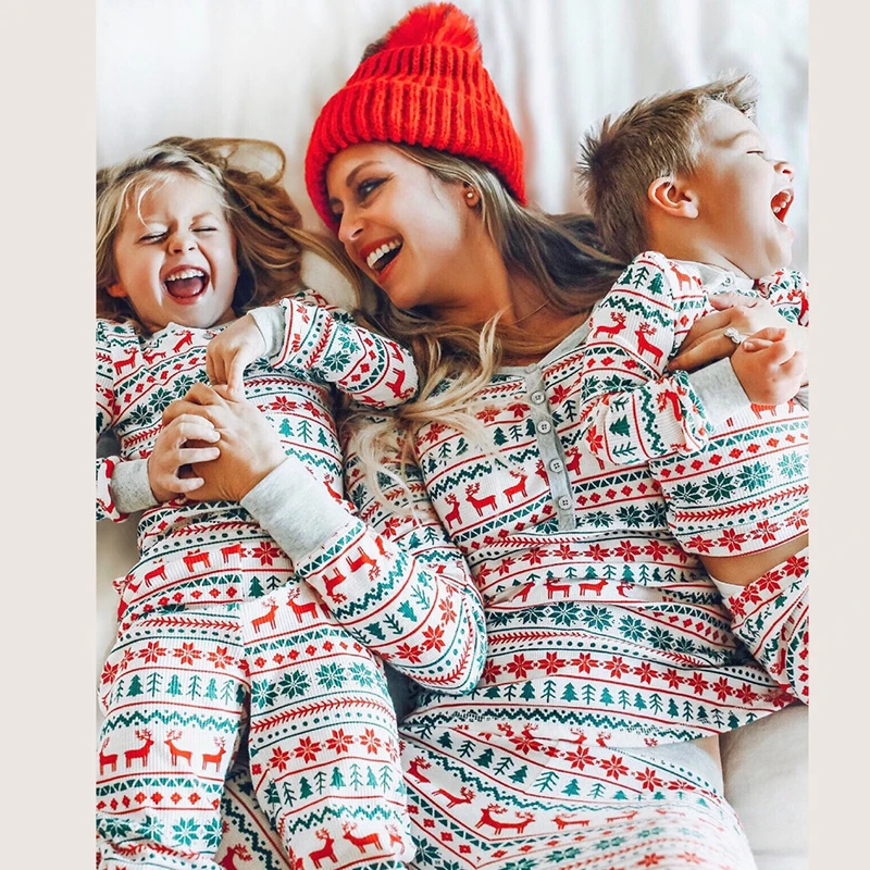 2020 рождественские пижамные комплекты для всей семьи пижамы комплект из двух
