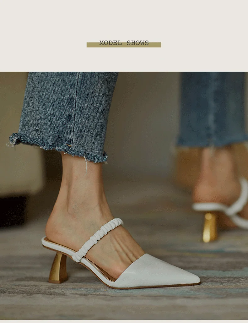 Туфли-лодочки женские с острым носком пикантная обувь кожаные вечерние