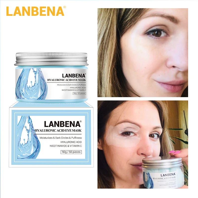Патчи для глаз с гиалуроновой кислотой LANBENA сыворотка маска ретинолом уменьшает