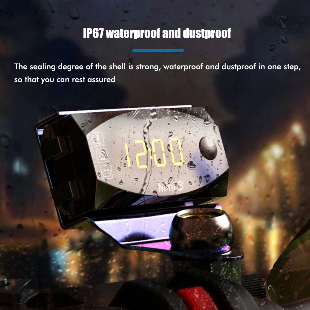 

3 in 1 12V Car Digital Voltmeter Gauge Digital Display Panel Meter Waterproof Digital Voltmeter Ammeter