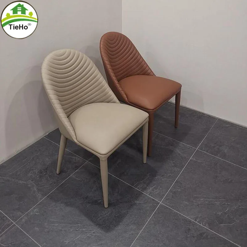 

Luxury PU Leather Dining Chair Nordic Home Hotel Living Room Modern Design Makeup Chair Backrest Leisure Chairs