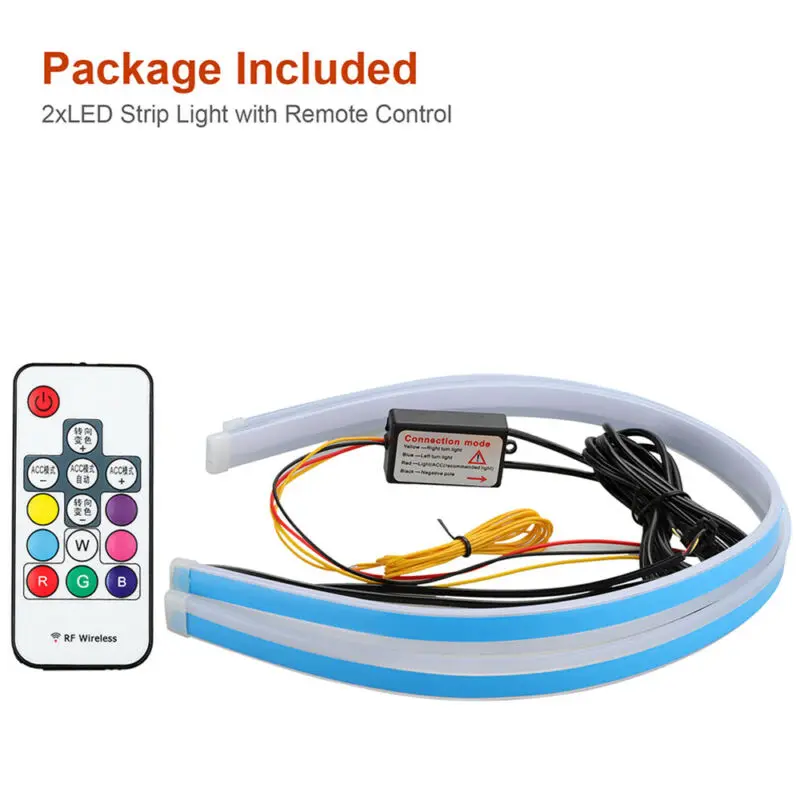 

Flexible Led Light Strips LED Strip Light 12V Universal 2PCS RGB Daytime Running