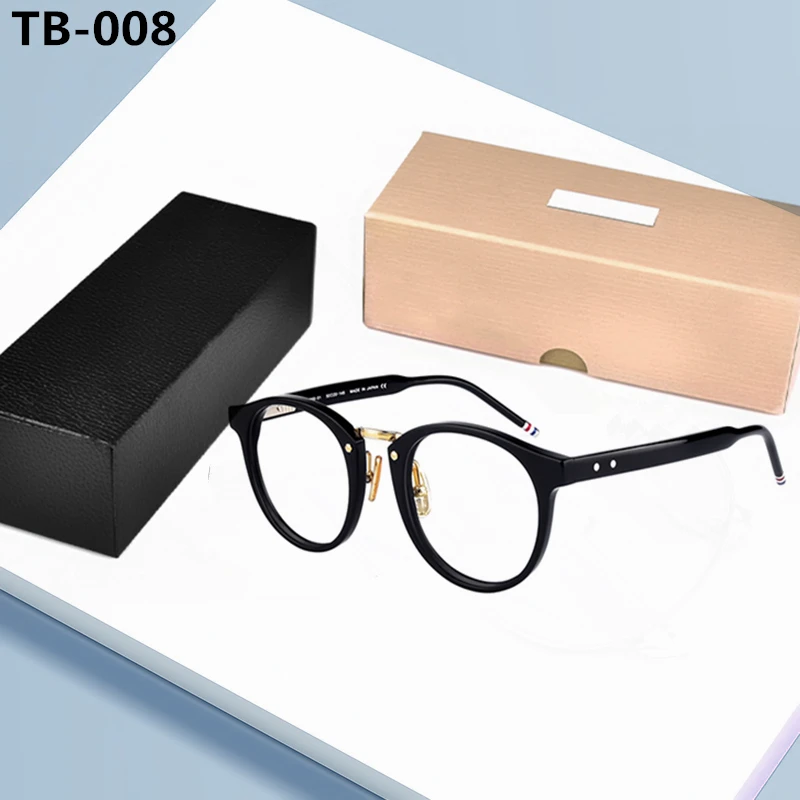 

Thom Retro Round Optical Prescription Glasses Frame Men Women Acetate Eyeglasses with Original Box Unisex oculos de grau TB008