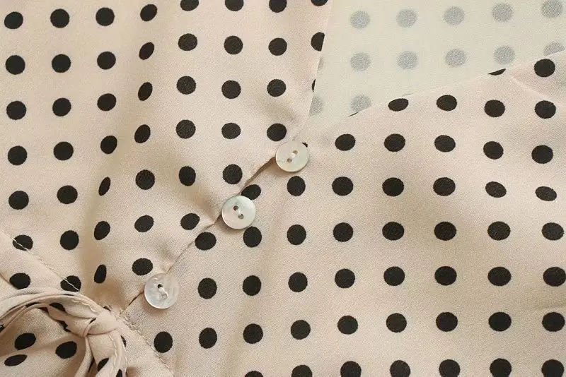 Женское элегантное платье с v-образным вырезом печать в горошек Повседневные