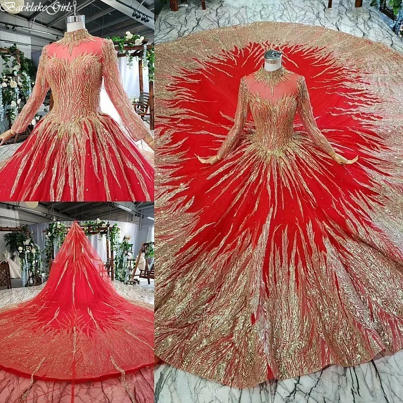 2020 роскошное красное и Золотое блестящее вечернее платье с бусинами блестками