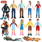 Фигурка фермера Oenux, фидерная корзина, пастушья, дайвер, детская фигурка, фигурки животных, Миниатюрная игрушка из ПВХ для детей