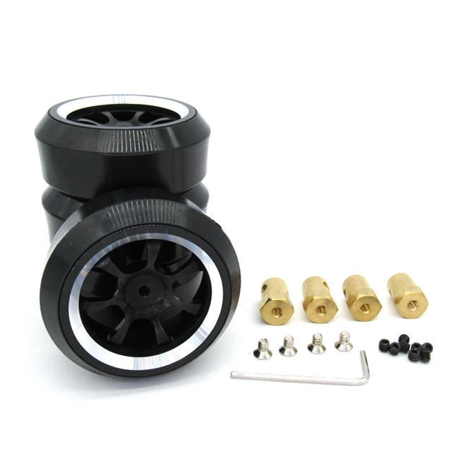 

Metal Wheel Rim and Hard Pattern Drift Tire Tyre Set with 5mm to 12mm Combiner for WPL D12 1/10 RC Car Parts