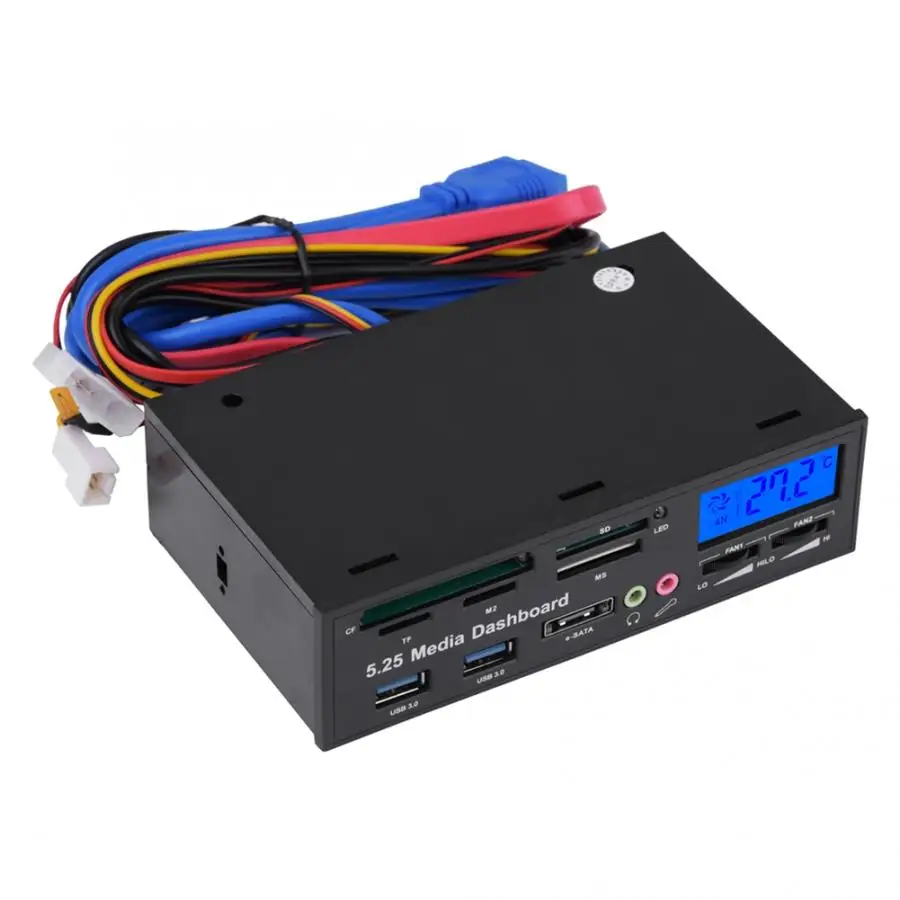 Мультифункциональная медиа-панель с экраном 5 25 дюйма передняя панель 2 USB 3 0