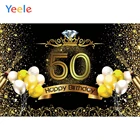 Yeele золотые шары, точки, лента, Happy 50, подарок на день рождения, постер, портрет, фото, фон фотография задник, фотозвонок