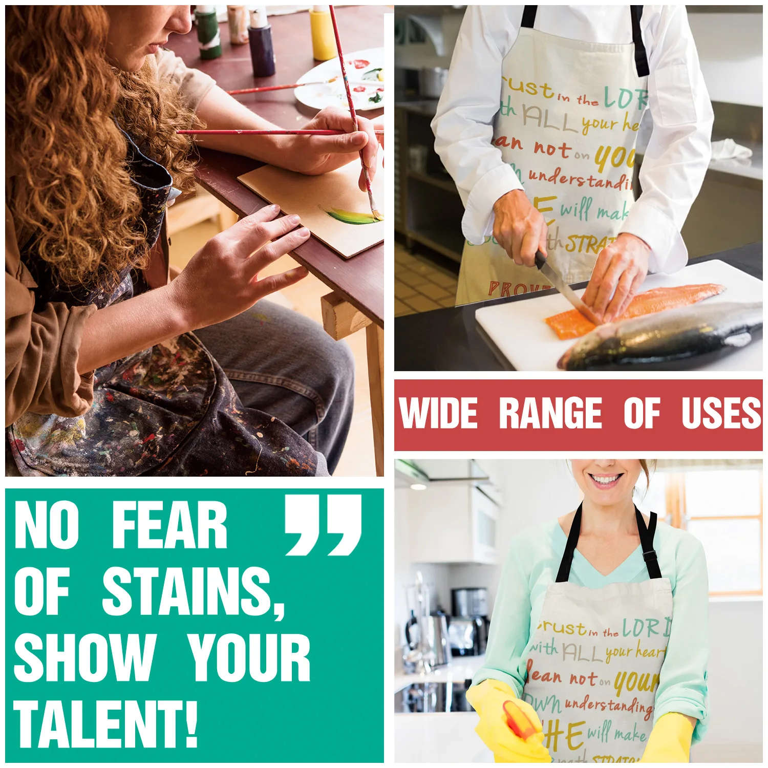 Доверие к лорду со всеми вашими сердцами напечатанные кухонные фартуки Прочный