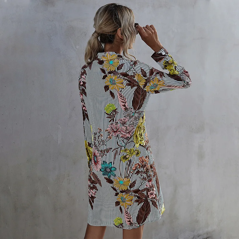 

Vintage Women Shirt Dress 2020 Autumn Winter Drawstring A Line Midi Dress Elegant Ladies Office Dresses Chiffon Shirt Vestidos