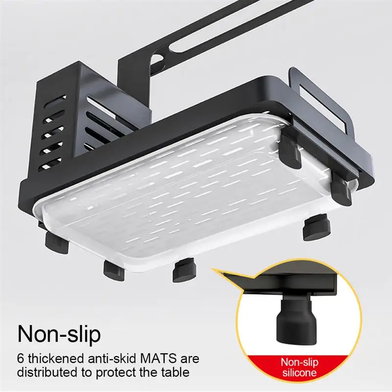 

Simple Kitchen Sink Caddy Organizer Stainless Steel Sponge Soap Brush Holder with Drain Tray Premium Kitchen Drying Rack