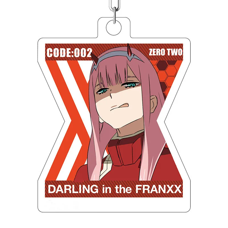 

Anime DARLING in the FRANXX ZERO TWO CODE:002 Keychain Badge Accessories Cosplay Props Cartoon Backpack Pendant