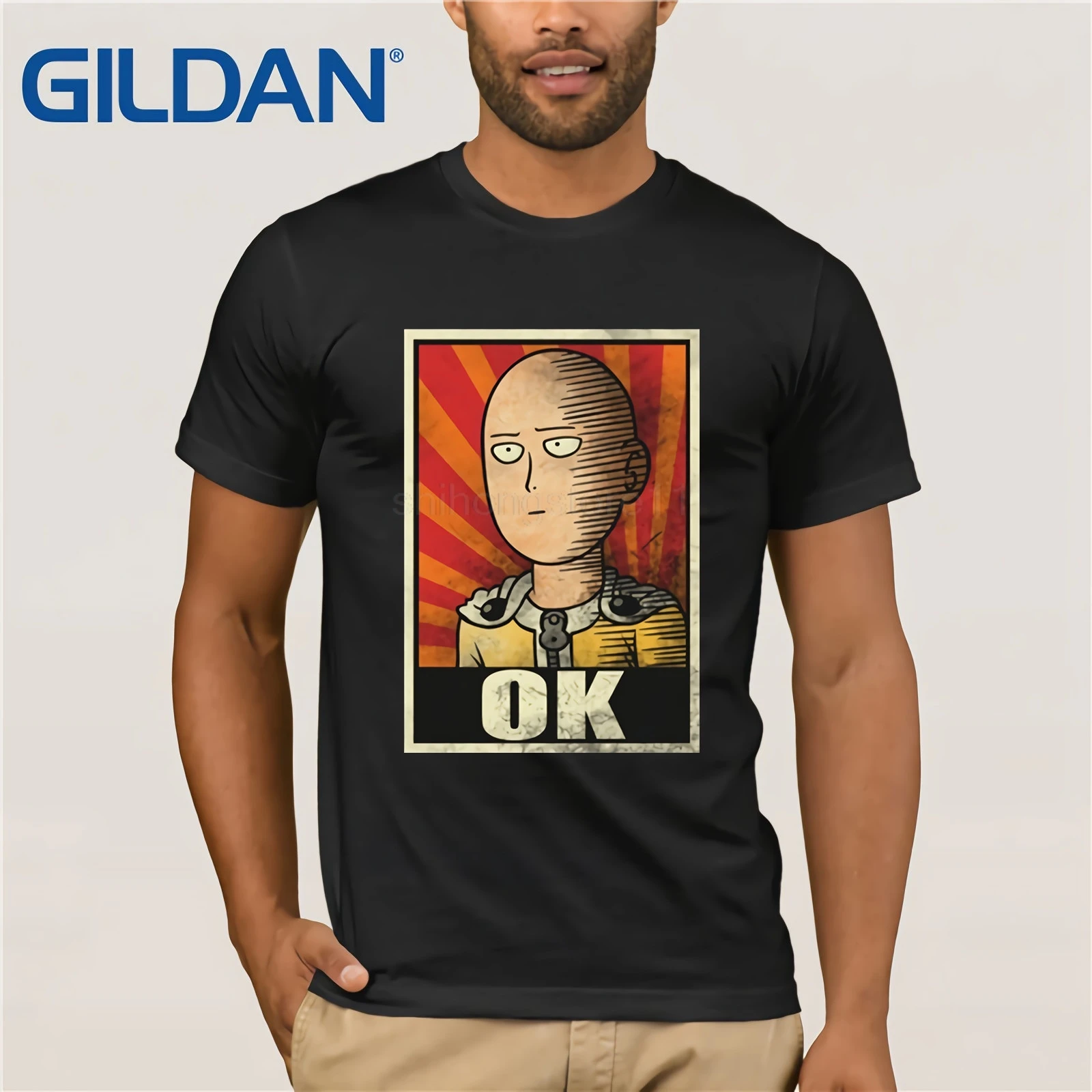 Винтажная манга One punch man Футболка мужская Сайтама аниме топы футболки футболка