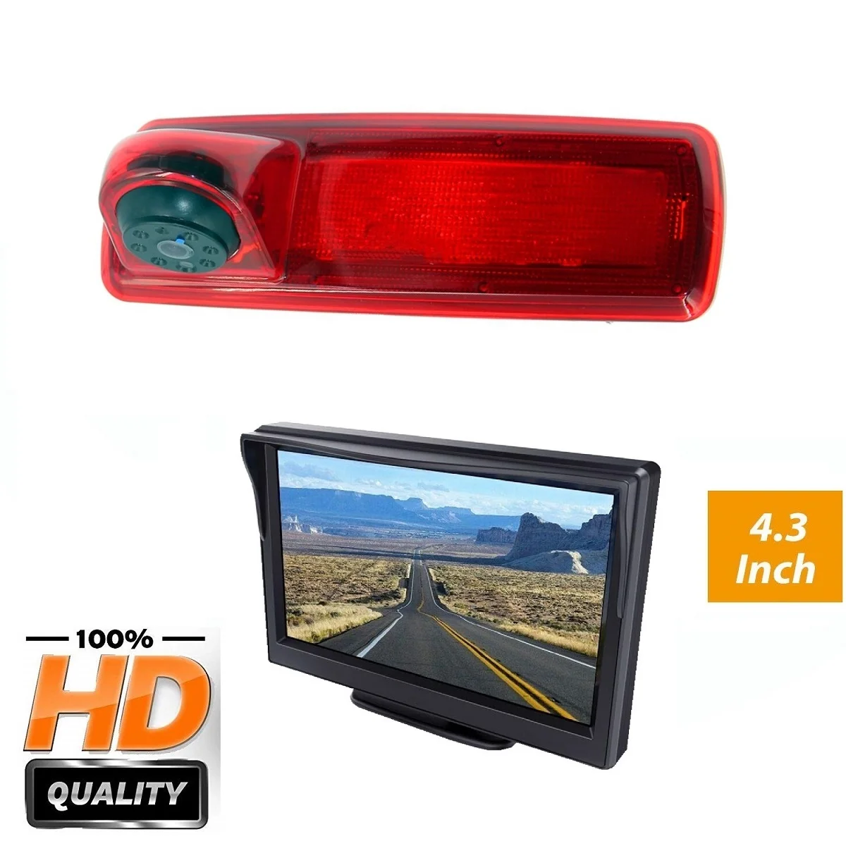 

E9 HD 720P 3-й стоп светильник + 4,3 ''монитор для Vauxhall Vivaro B X82 Mk3 Opel Vivaro B, Renault Trafic3 NV300 Fiat Talento