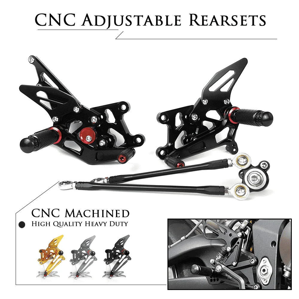 

Motorcycle Accessories CNC Alu Footrest Rear Sets Adjustable Rearset Foot Pegs for HONDA CBR600RR F5 CBR 600 RR 2007-2019