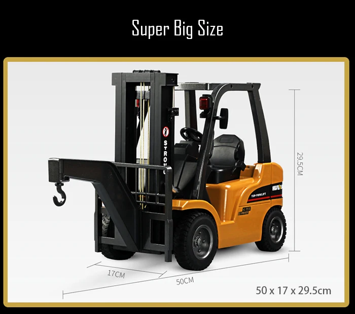 HUINA TOYS 1577 1/10 8CH Сплав RC Автопогрузчик Автокран Грузовик строительство игрушечная машинка со звуковым светом верстак Лифт дистанционное управление