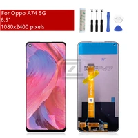 for oppo a74 5g display touch screen digitizer assembly with frame lcd panel cph2161 screen replacement repair parts 6 5