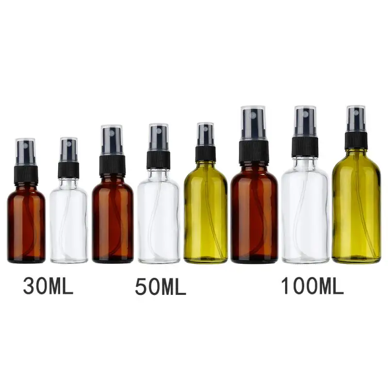 

Refillable Press Pump Glass Spray Bottle Oils Liquid Container Atomizer Travel Essential Oil Liquid Sprayer Makeup Tool 30/50ml