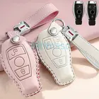 Чехол для автомобильного ключа из натуральной кожи, чехол для брелока Mercedes Benz CLS CLA GL R SLK AMG A B C S Class, аксессуары для удаленного управления