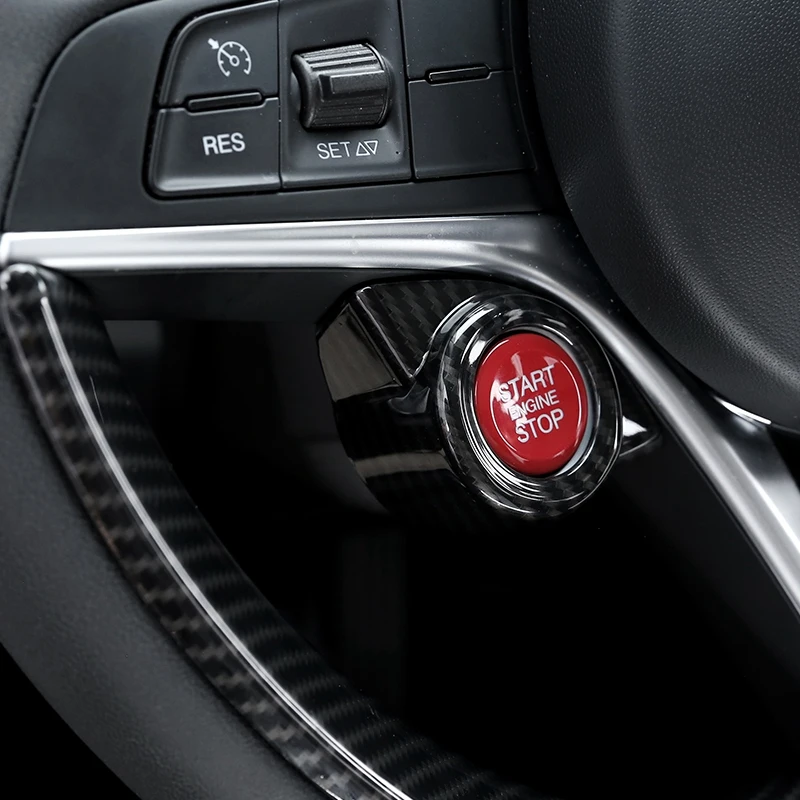 Для Alfa Romeo Giulia Stelvio 2017 2018 углеродное волокно стиль ABS пластик для запуска двигателя
