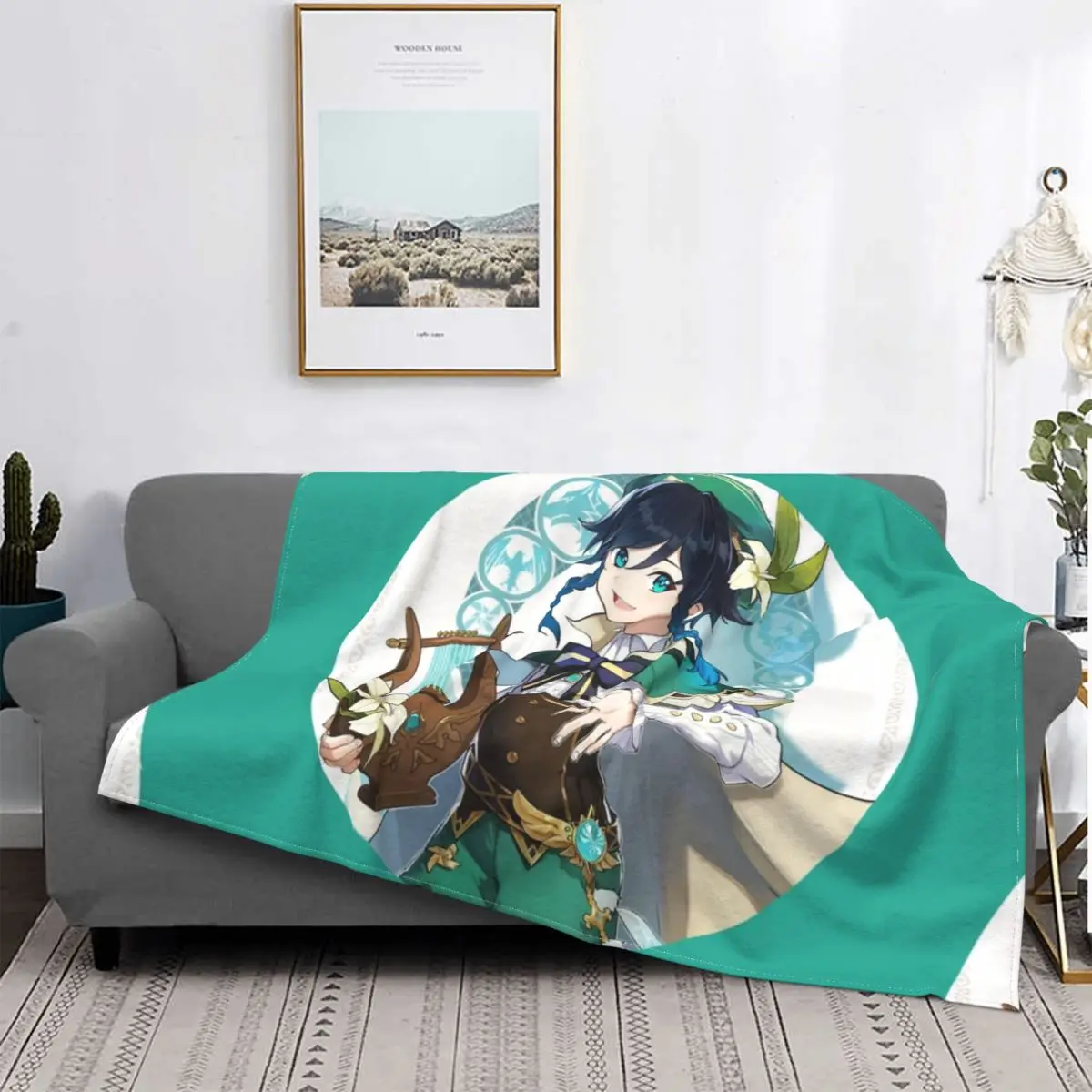 

Одеяло Venti neohl1fhsh, Фланелевое флисовое теплое ультрамягкое покрывало с аниме принтом, для дивана, постельного белья, пикника