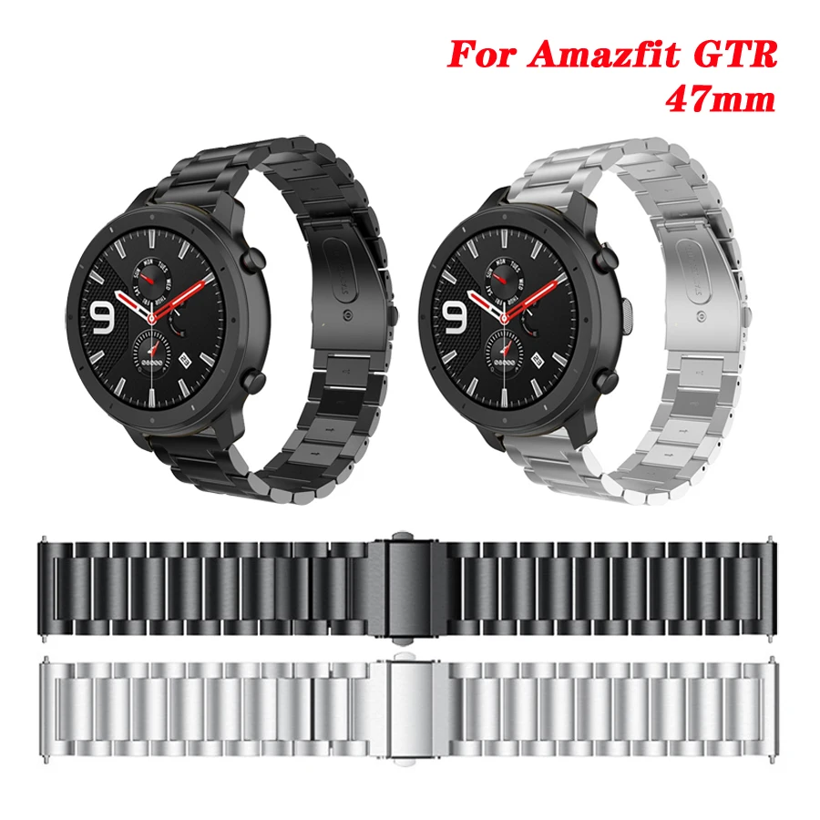 Металлический ремешок для Amazfit GTR 47 мм браслет из нержавеющей стали Huami GTR/Pace/Stratos