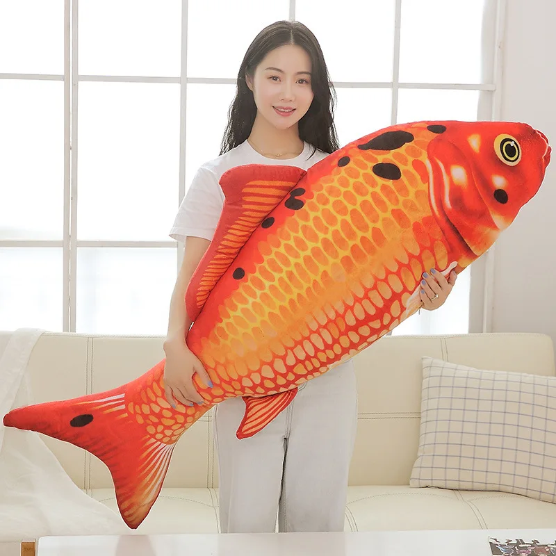 Большая игрушка Cyprinus Carpio Fish Koi карп плюшевая реалистичное Мягкое Животное водные