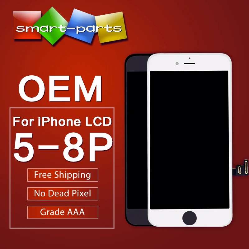 OEM Pantalla для iPhone 6 6s 7 8 plus ЖК-дисплей кодирующий преобразователь сенсорного экрана в сборе для iPhone 5 5S se 5c без битых пикселей