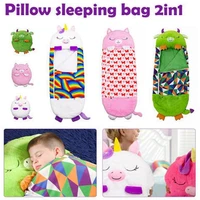 kids childrens cartoon sleeping bag warm soft lazy sleepsacks plush doll pillow sleep sack for birthday gifts