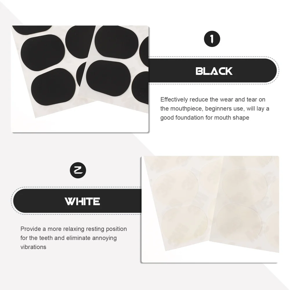 

4Pcs Creative Saxophone Gasket Heat-resistant Saxophone Patch Black White