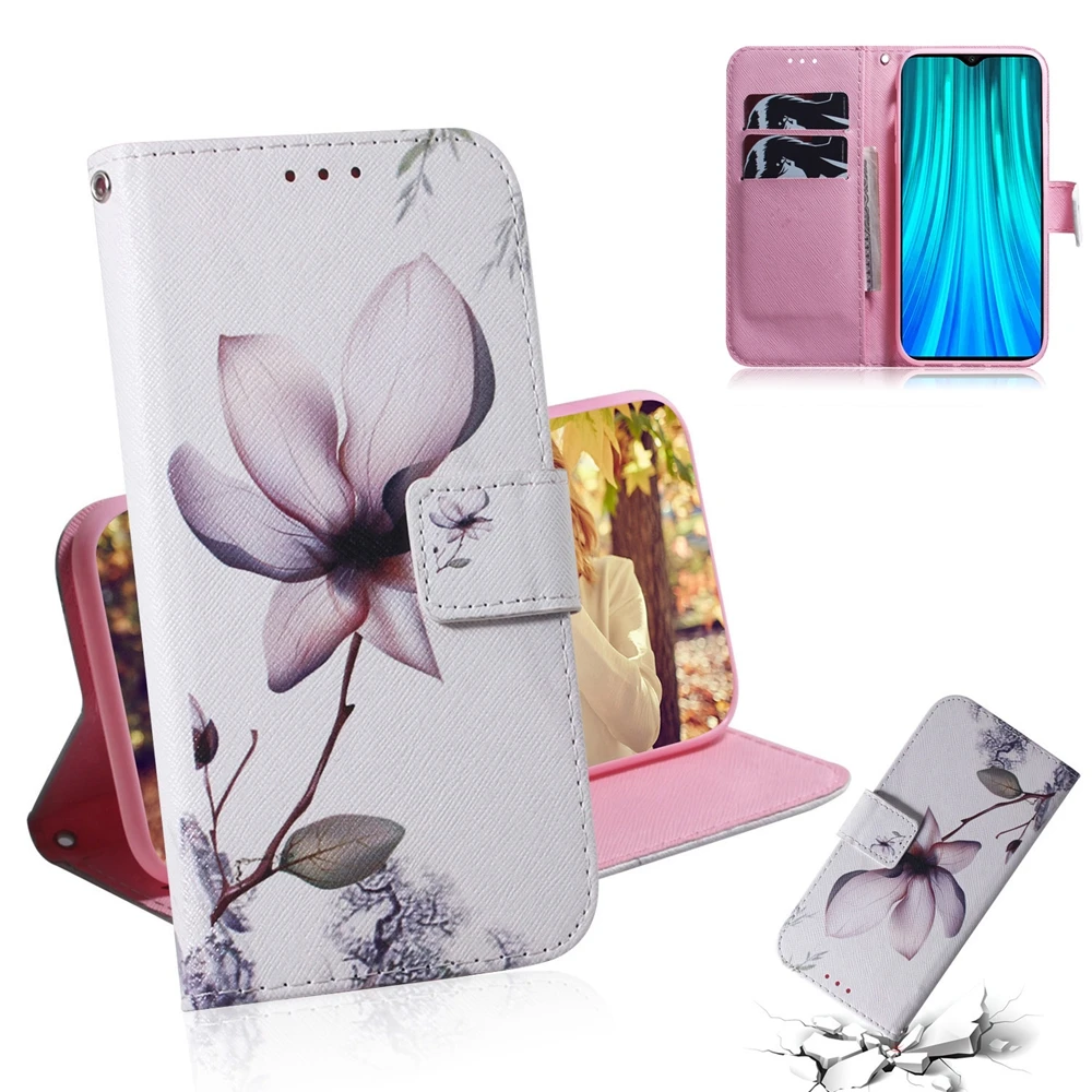 Кожаный чехол Xiaomi Redmi Note 8 Pro, чехол для Etui Redmi Note 8, флип-чехол, Роскошный кошелек с животными, чехол на магните для телефона, Fundas