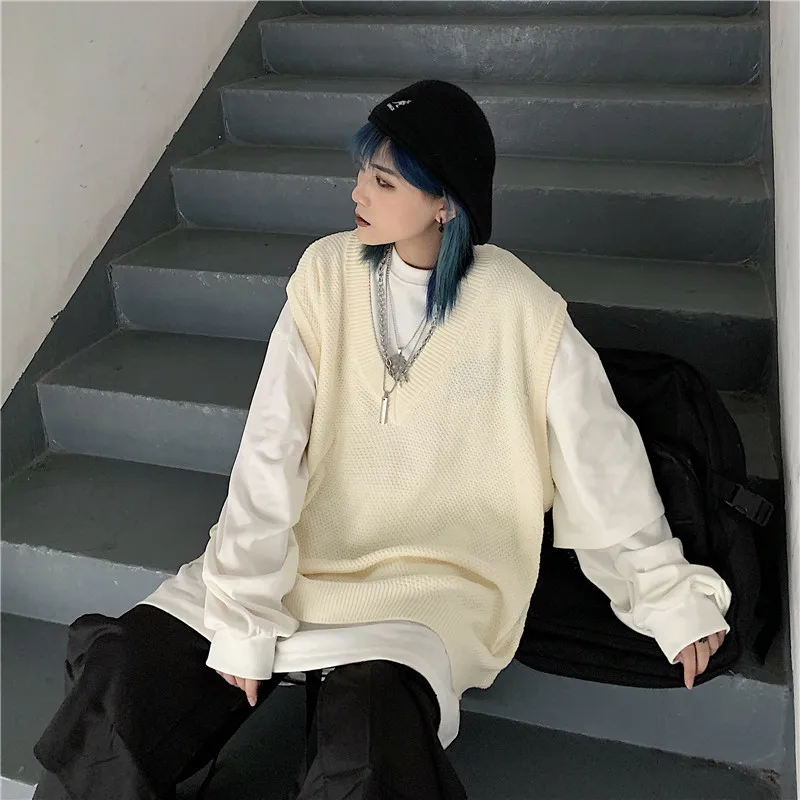 Весна 2020 Новое поступление мужской однотонный свитер жилет корейский стиль