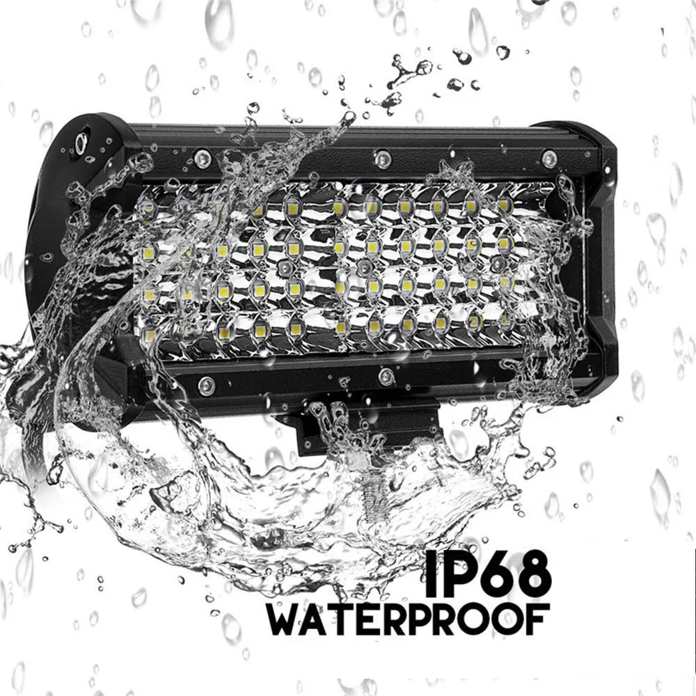 144 Вт 4 рядный светодиодный автомобильный рабочий свет s образный 7 дюймовая