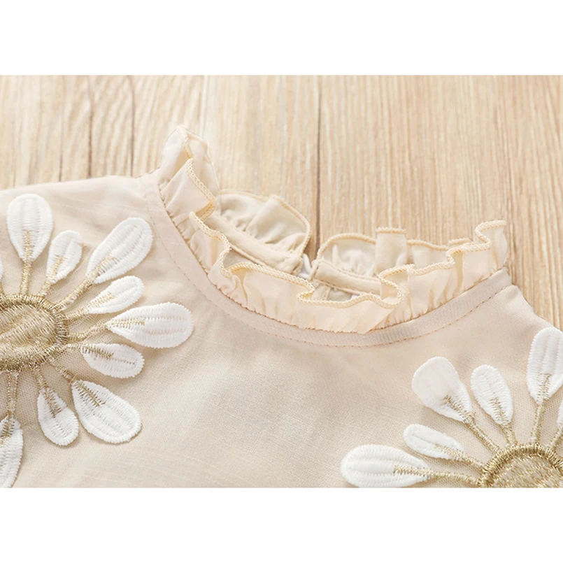 Блузка для девочек сезон осень детская рубашка с объемным большим цветком