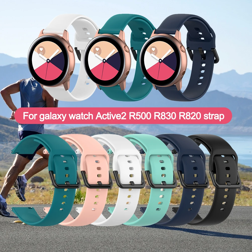 20 мм ремешок для часов Samsung Galaxy Watch Active 2 R500 R830 R820 спортивные силиконовые умные