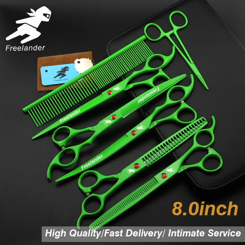 

8.0 inch pet hairdressing scissors set pink set high class pet dog scissors