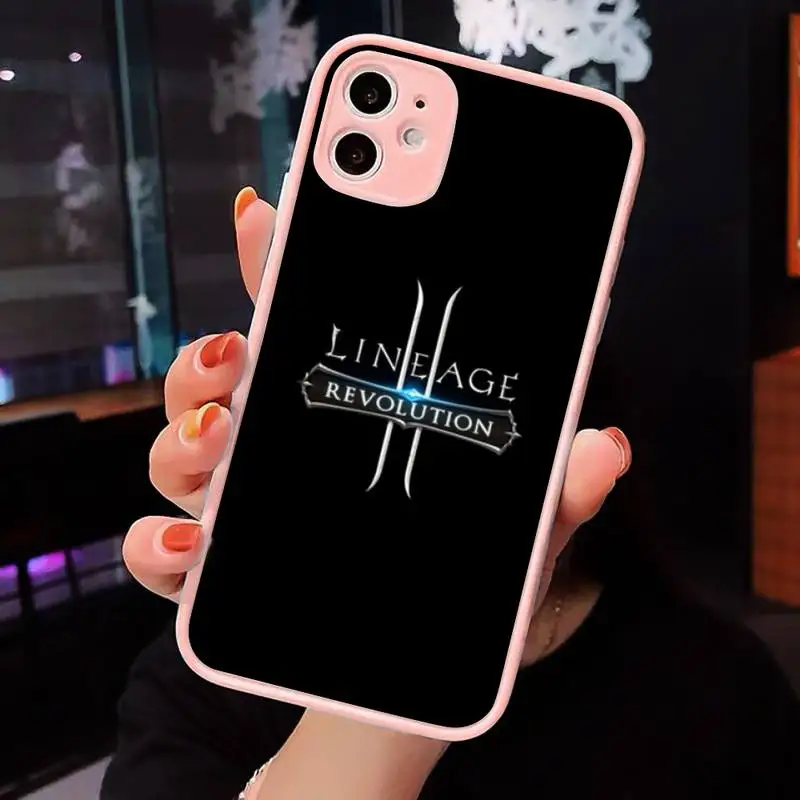 

lineage game Phone Case Matte transparent For Pink iPhone 12 Mini 11 Pro XR XS Max 7 8 Plus X Back Cover