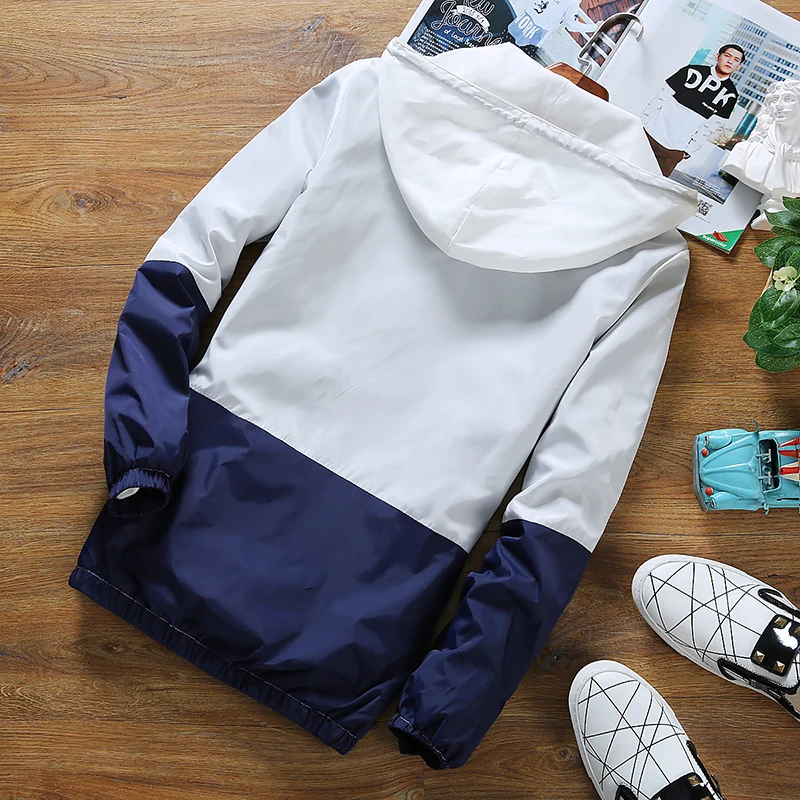 Ветровка мужская летняя легкая с капюшоном в стиле пэчворк 2020 | Мужская одежда