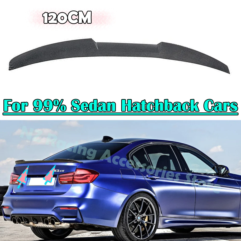 

120CM Car Wing Spoiler Universal Rear Trunk Spoiler Wing Lip For Benz W204 For BMW F30 F80 F15 For Audi Q5 For Civic For Subaru