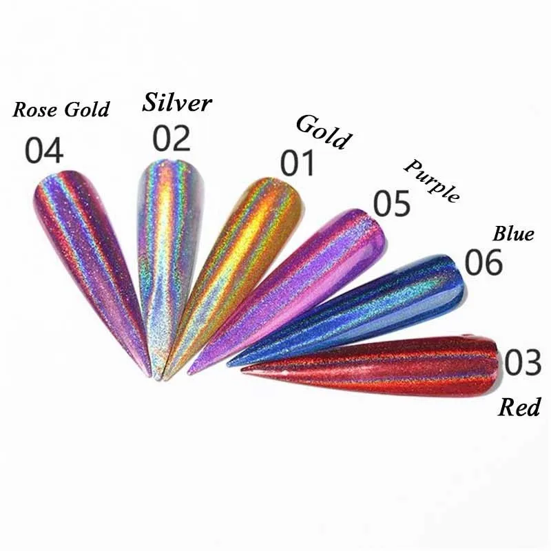 Блестящая пудра для ногтей Единорог голографическая Лазерная блестящая