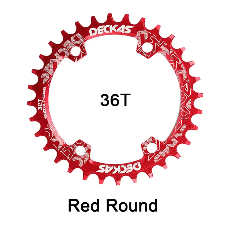 Round 36T Red JIANKUN IXF шатун MTB 104BCD цепь 170 мм горный велосипед цепь для дорожного велосипеда кольцо цикл кривошипный набор винт Нижний Кронштейн BB - Цвет: Round 36T Red