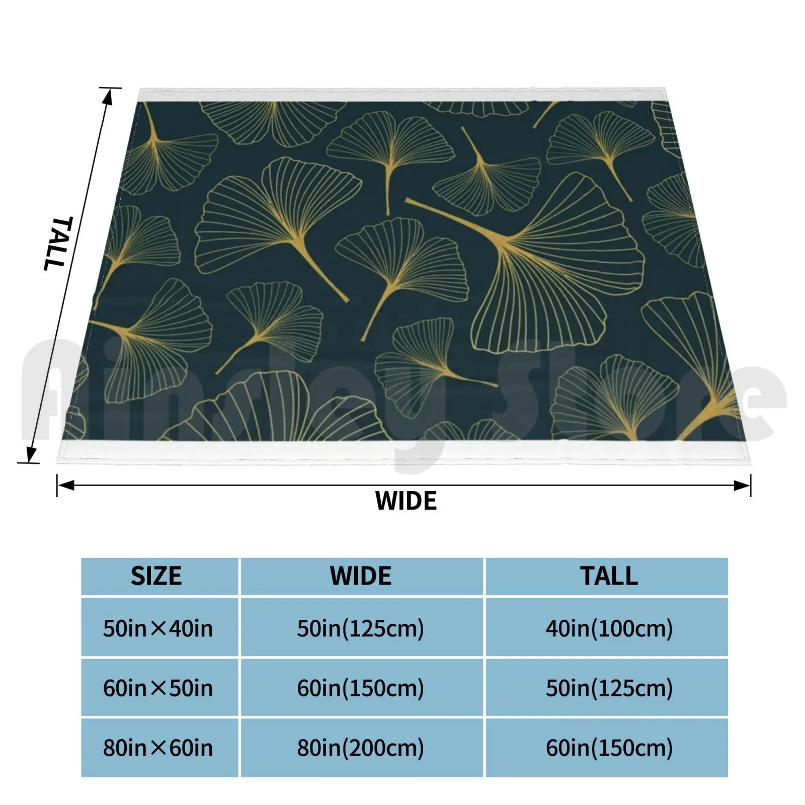 Одеяло с листьями гинкго из золотой фольги модное Золотое одеяло на заказ 1163