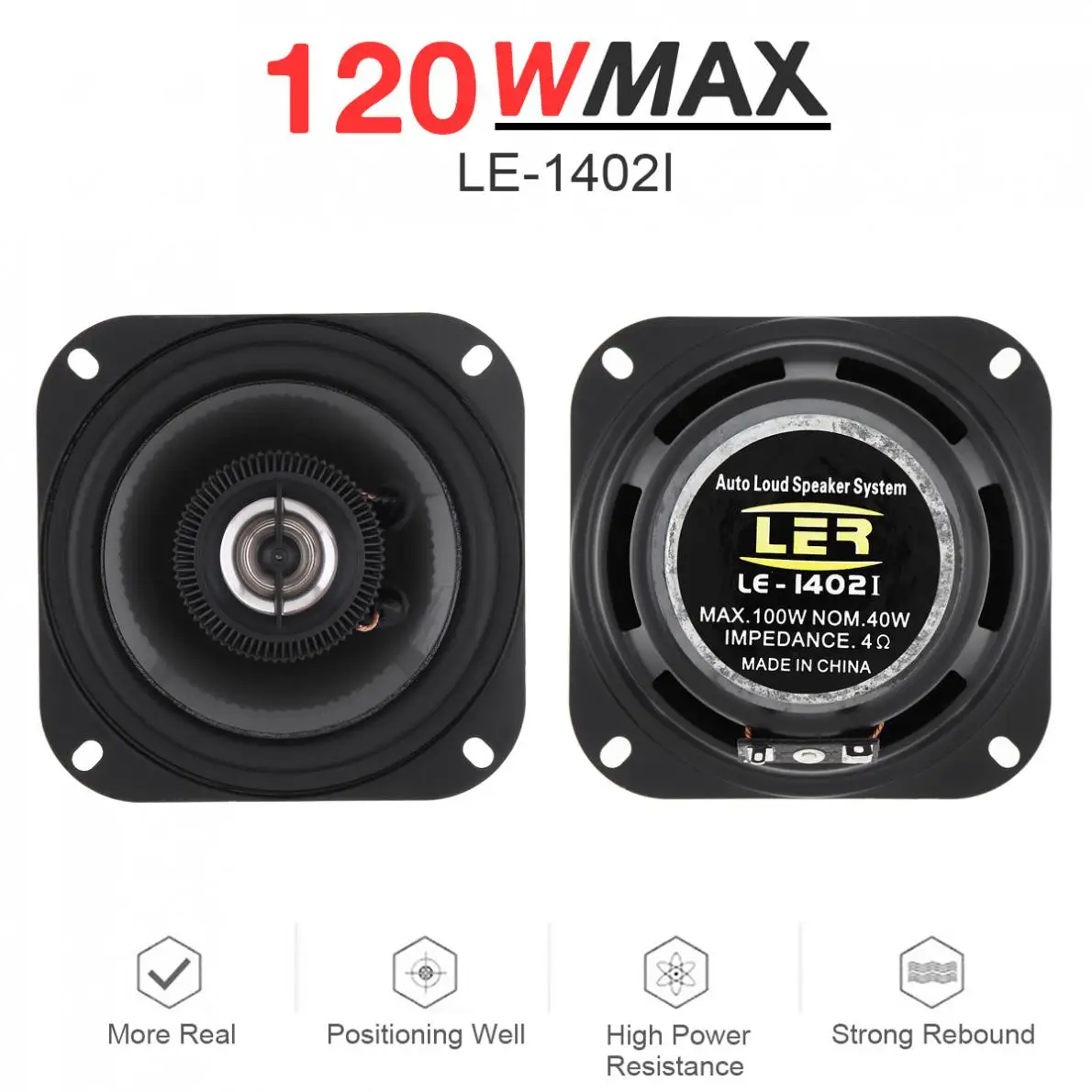 2pcs 4 Inch 120W 91dB 2 Way Universal Car Coaxial Speakers Audio Stereo Full Range Frequency HiFi for Car Audio System Modified 2pcs 4 Inch 120W 91dB 2 Way Universal Car Coaxial Speakers Audio Stereo Full Range Frequency HiFi for Car Audio System Modified