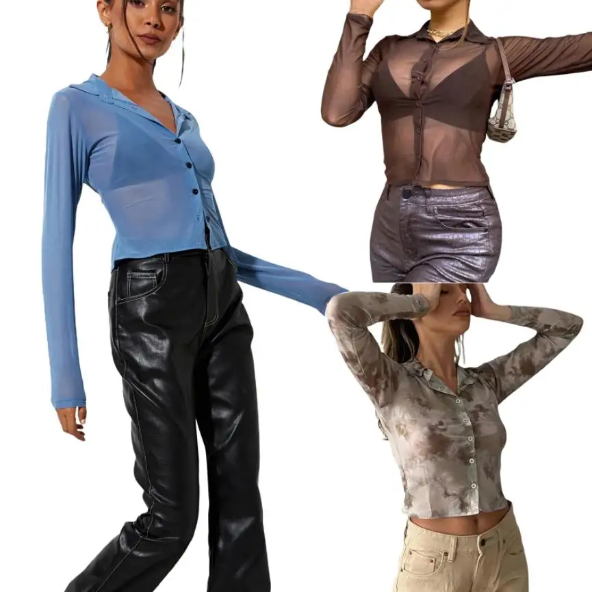 

Women's Shirt Long Sleeve Lapel Button Shirt for Vacation Party Dating Shopping
