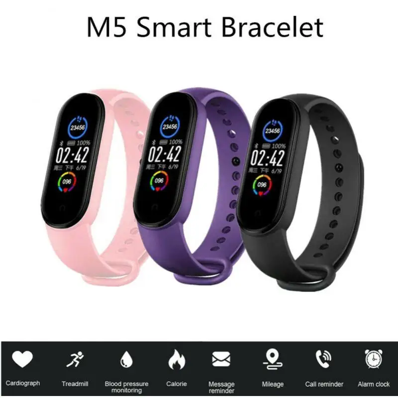 M5 Smart Band Men Women Watch Heart Rate Blood Pressure Sleep Monitor Pedometer Bluetooth-compatible Connection For IOS Android |